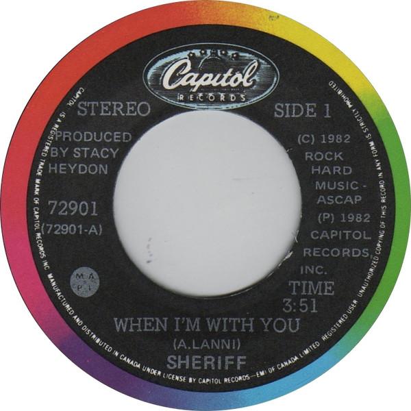 

7-дюймовая пластинка SHERIFF 3 When Im With You B72901 Capitol Records 1982 Канада Рок Б/у