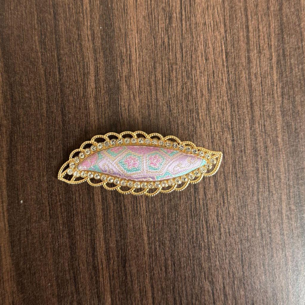 Handmade Chinese Song Brocade Bow Hair Clip - Intangible Cultural Heritage Style Duckbill Clip