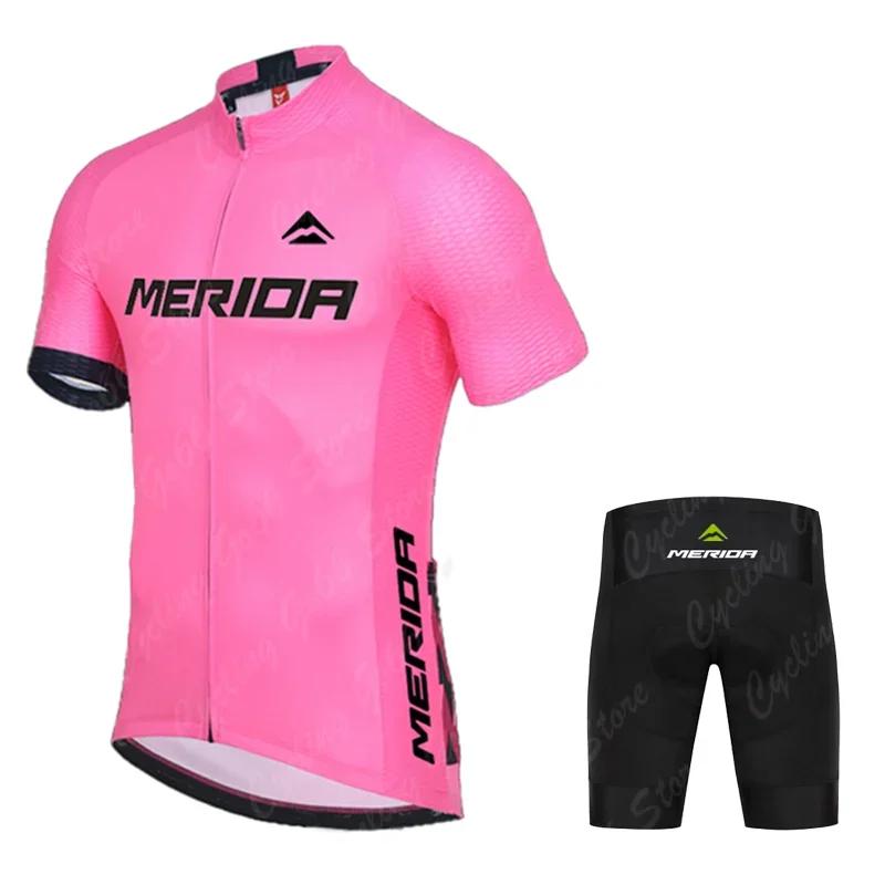 2026 Merida Sports Team Training Cycling Clothing Breathable Men Short Sleeve Mallot Ciclismo Hombre Verano Cycling Jersey Sets