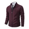 Autumn and winter new men's stand-up collar fleece sweater knitted sweater youth fashion casual cardigan jacket men