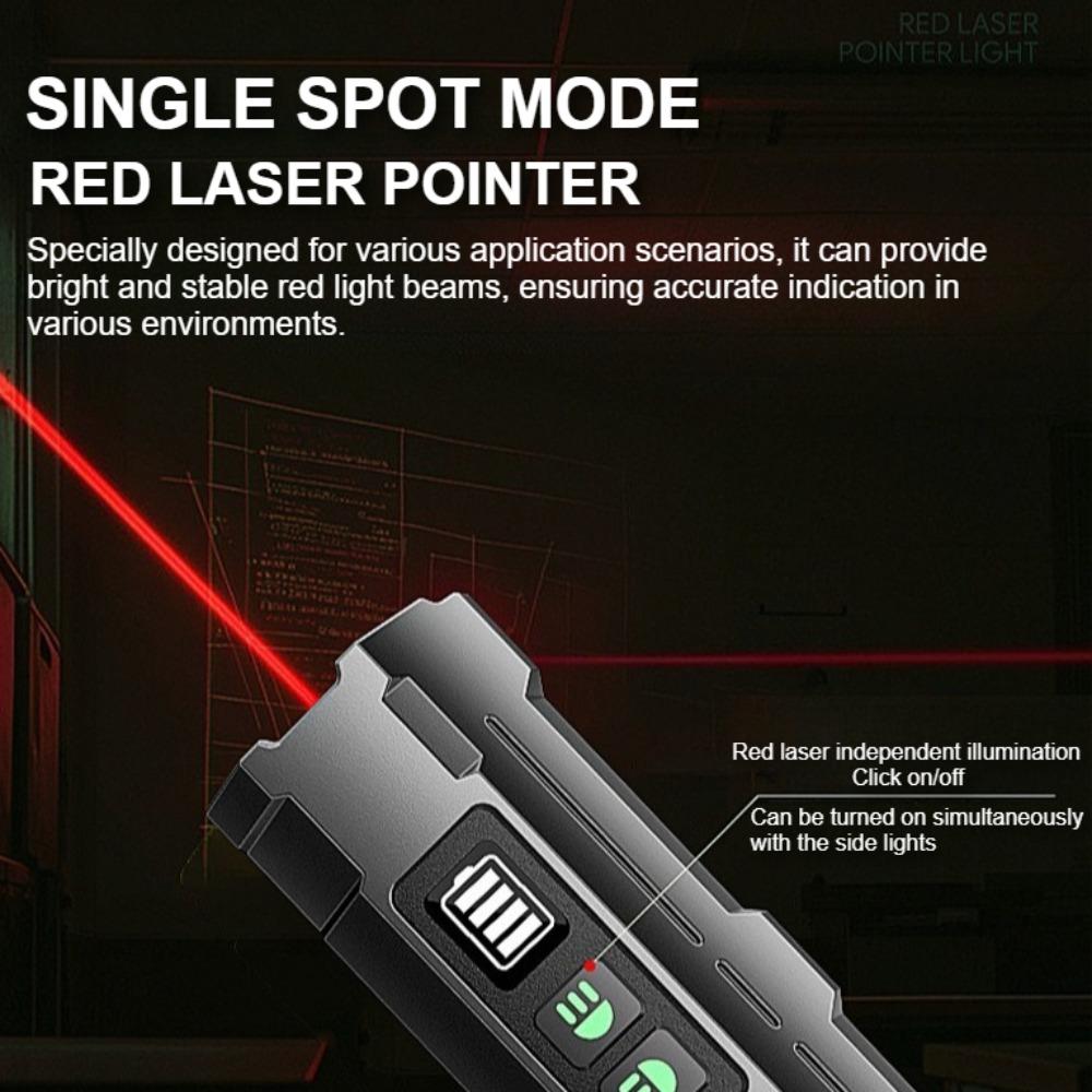 Wiederaufladbare Magnetische Taschenlampe mit RGB-Licht & Infrarotlaser, Taschenlampe aus Aluminiumlegierung für Arbeit, Reparatur & Outdoor-Einsatz