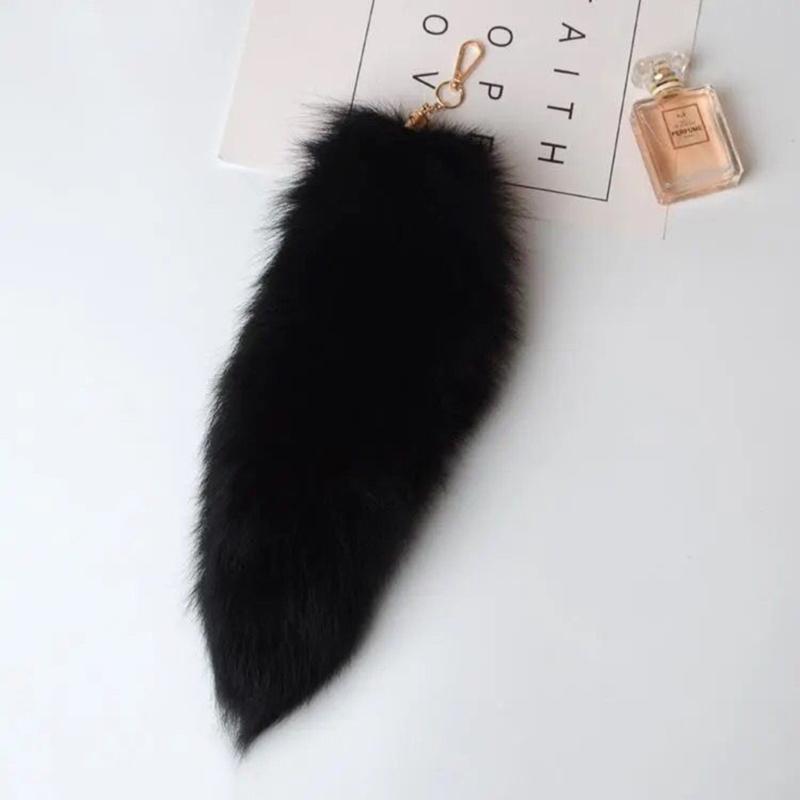 Imitation Furs Foxes Tail Keychain Pendant Toy Car Key Pendant Keyring for Car Keys Bag Backpack Decor Kids Toy Gift