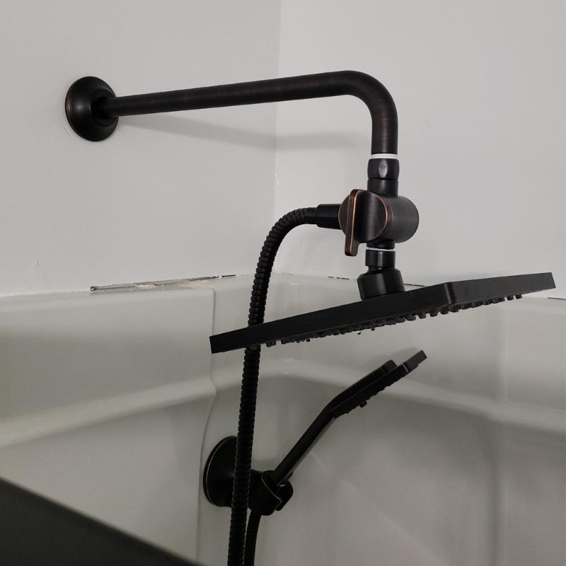 Practical Matte Black Replacement Shower Arm Wall Mounted Bathroom Accesspru for Enhances Shower Experience Daily Use