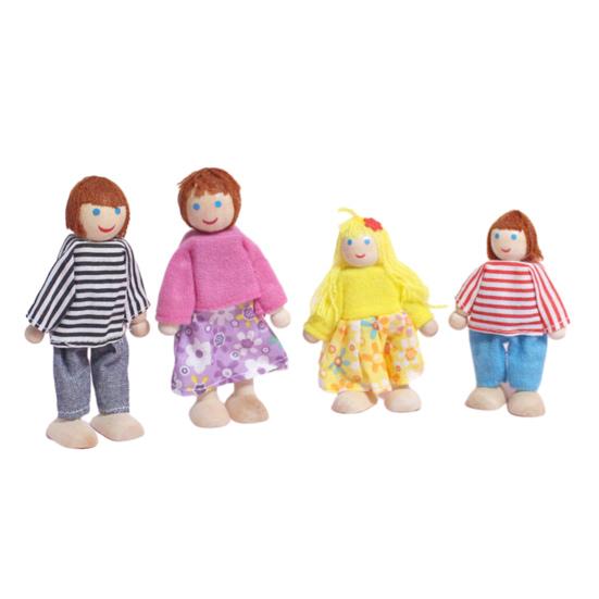 Yousheng Puppenhäuser Menschen 8 Familienfiguren Holzpuppen Realistisches Design Bewegliche Puppen für Fantasiespiel Lernspielzeug für Kinder Kleinkinder