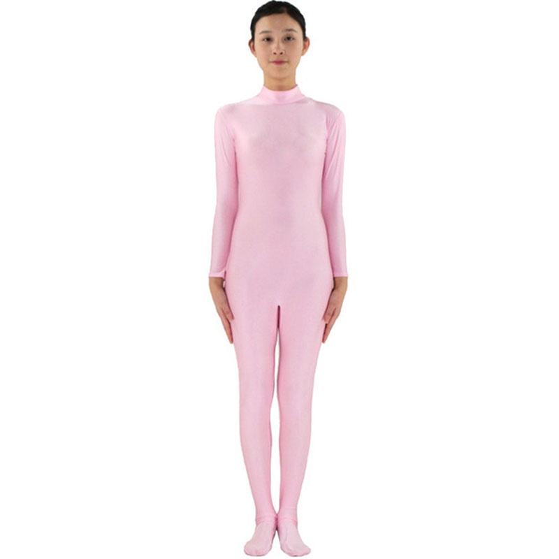

Vibrant Kids Lycra Spandex Zentai Party Costume Bodysuit With Concealed Zipper pink,Kids M