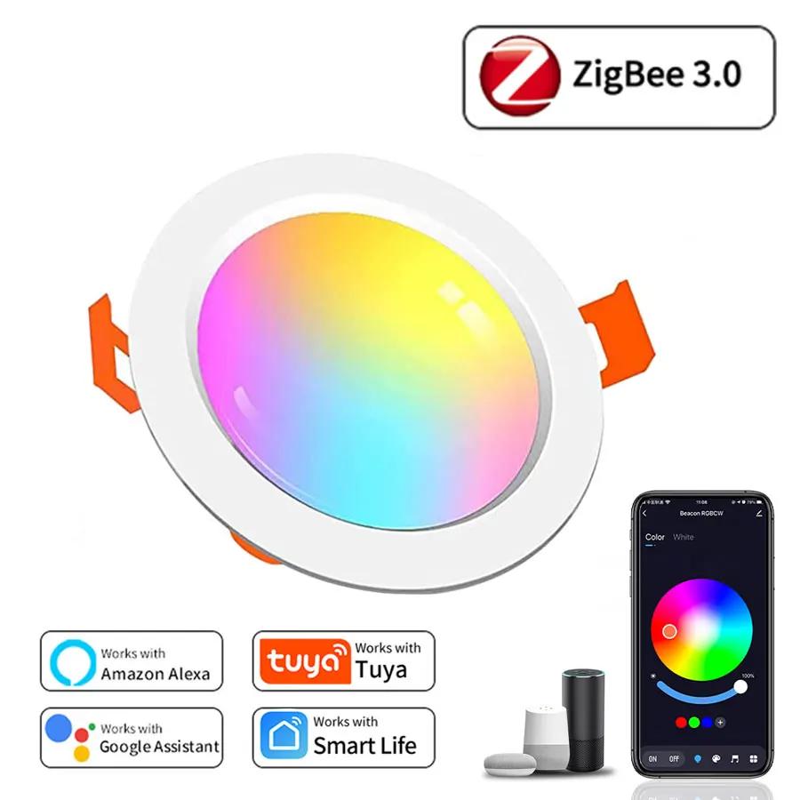 Tuya WiFi ZigBee LED Stropní svítidlo 5W 7W 10W 15W RGB Chytré Stropní Svítidlo AC85-265V Stmívatelné APP Dálkové Ovládání Smart Life Do Ložnice