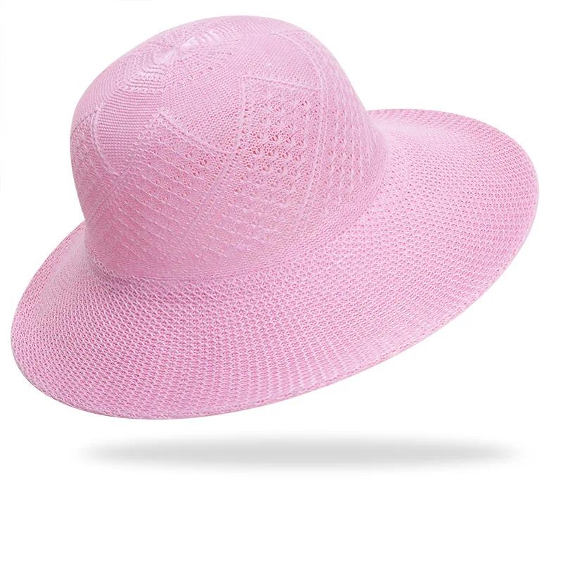 Solid Color Foldable Straw Hats For Women Wide Brim Weave Panama Beach Sun Hat Female Summer Outdoor Travel Uv Protection Caps