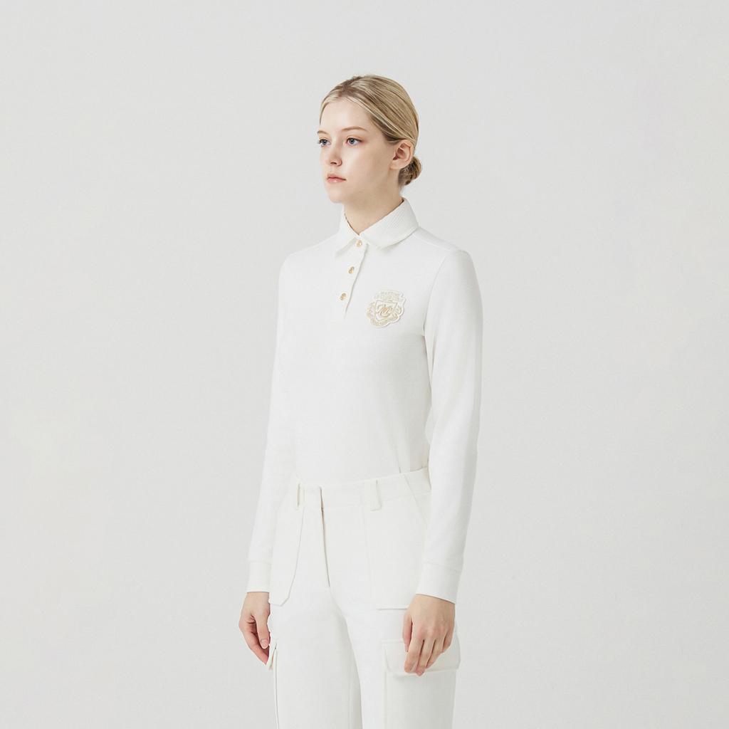 MARTINE GOLF Gold Stitch Point T Shirts_Off-White