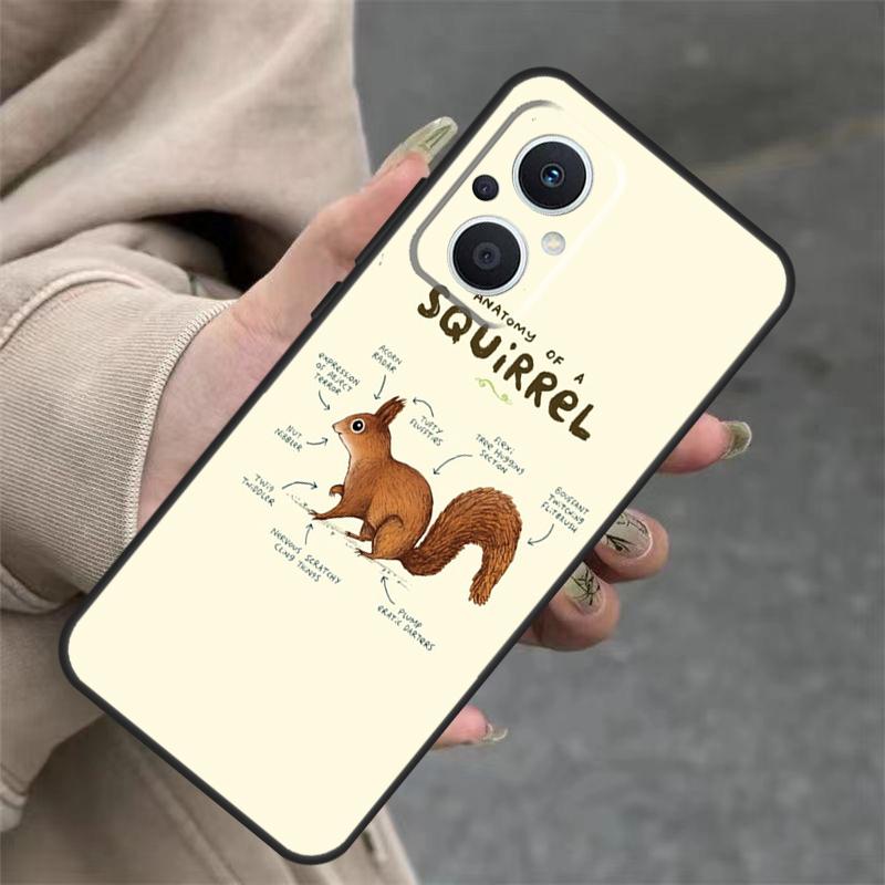 Squirrel Cute Animals Case For OPPO Reno 8T 13F 14F 12F 11F 10 12 13 14 Pro 7 8 Lite OPPO Find X8 X6 X9 Pro Cover