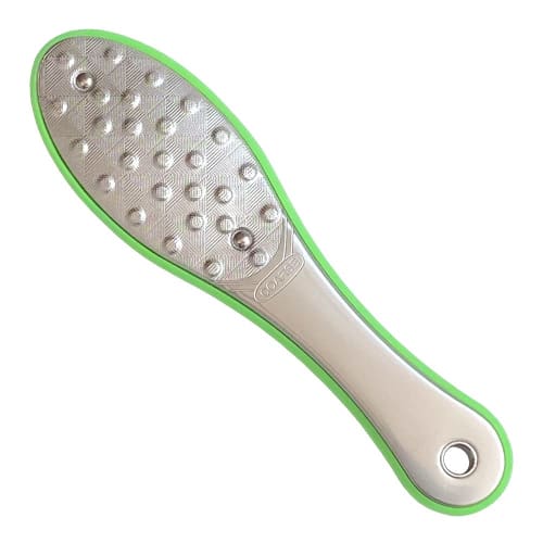 

Heel care, exfoliation, double-sided special stainless steel heel file (green)