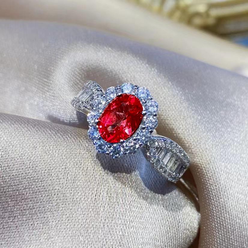 Simple Temperament Open Ring with Sky Blue Topaz and Diamonds - Hot Selling Trendy Piece