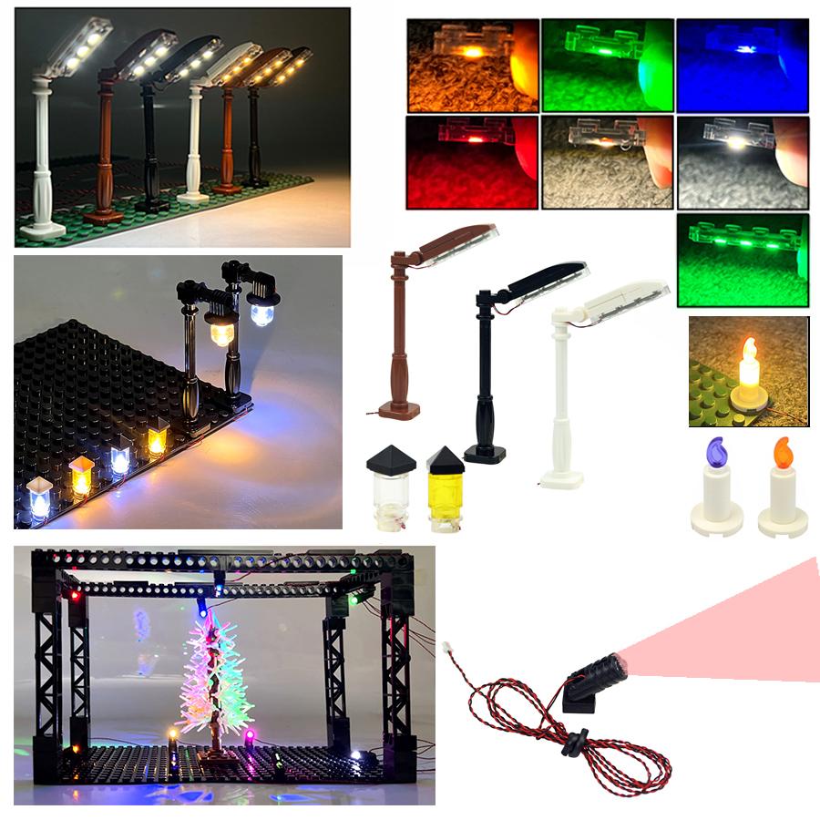 1 Pcs DIY 0.8mm Pin 1x1 1x4 1x2 LED Remote Control Building Block Flash Lamp City Light Lightsaber Spotlight Candle Lamp Bricks