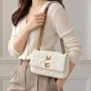 Women's Quilted Shoulder Bag Elegant PU Leather Flap Handbag with Gold Chain Strap Small Crossbody Purse