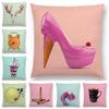 Pink Dream Decor Sofa Throw Pillow Case Colorful Fantasy Sexy Color Party High Heel Lipstick Candy Coffee Smoke Cushion Cover