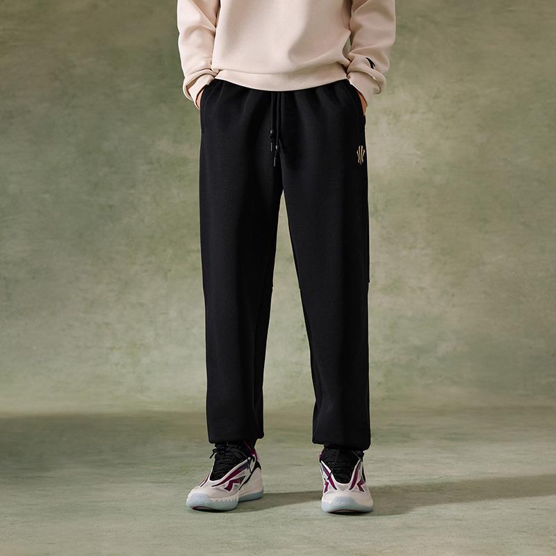 Anta Kyrie Serie Locker Gerade Beine Bequem Basketball Strick Sport Lange Hosen Unisex Unterteile Basic-Schwarz 172611303-1