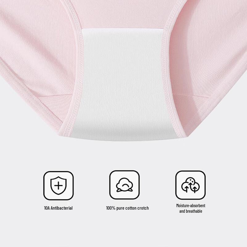 LANGSHA Damskie majtki z czystej bawełny, antybakteryjne, średnio wysokie, 7 sztuk