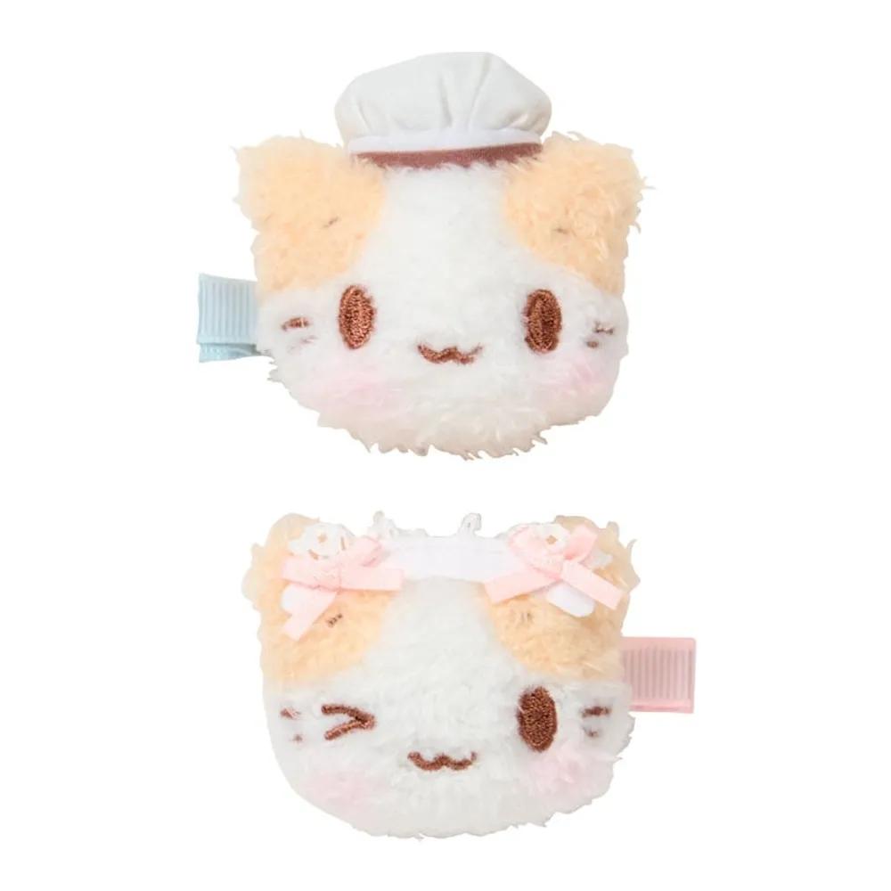 Sanrio plush toy face-shaped multi-clip hair clip Marshmallow