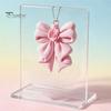 Rose Bow Pendant 3D Printed Pendant, Cute Keychain for Bag, Versatile Key Holder Pink Hanging Ornament Valentine's Day, Gift Girlfriend Decoration