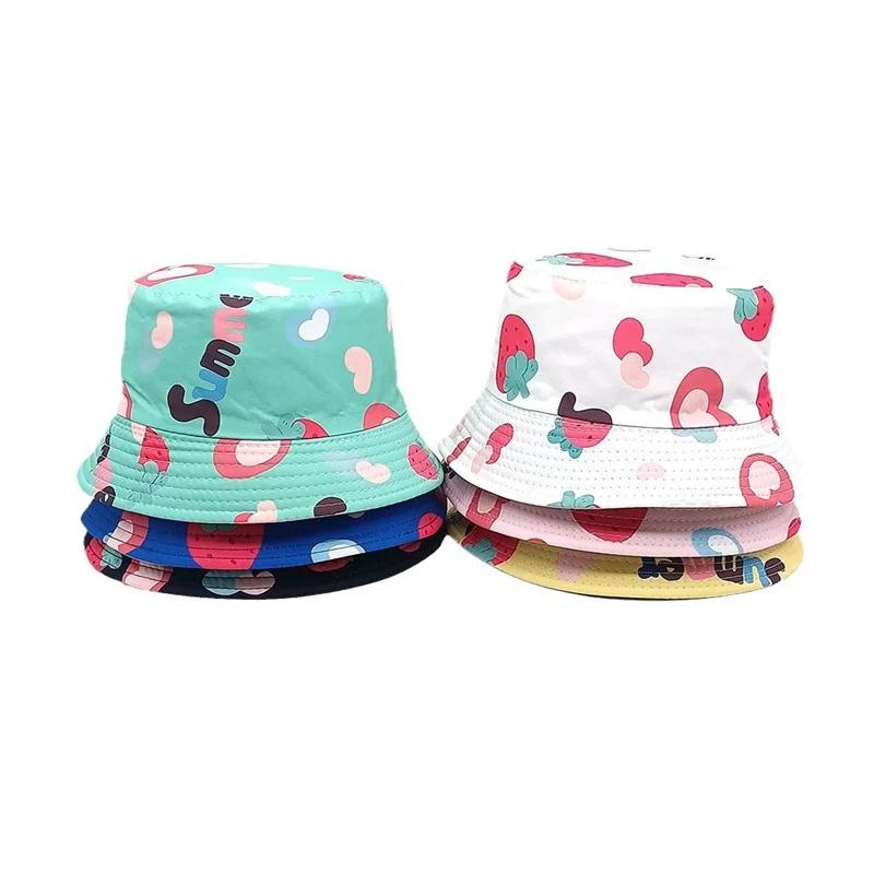 Spring And Summer Polyester Cartoon Print Bucket Hat Outdoor Travel Sun Cap For Boy And Girl 105