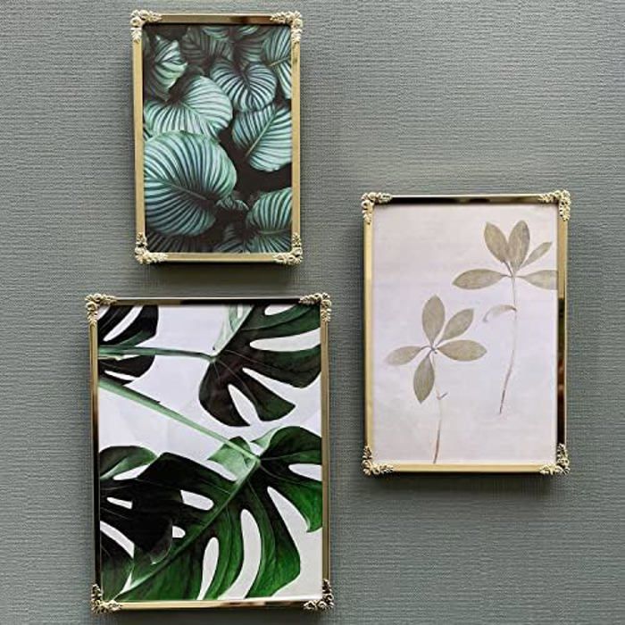 Cadre photo - zilverstad - decora - 13x18 cm - velours - bord doré - style contemporain