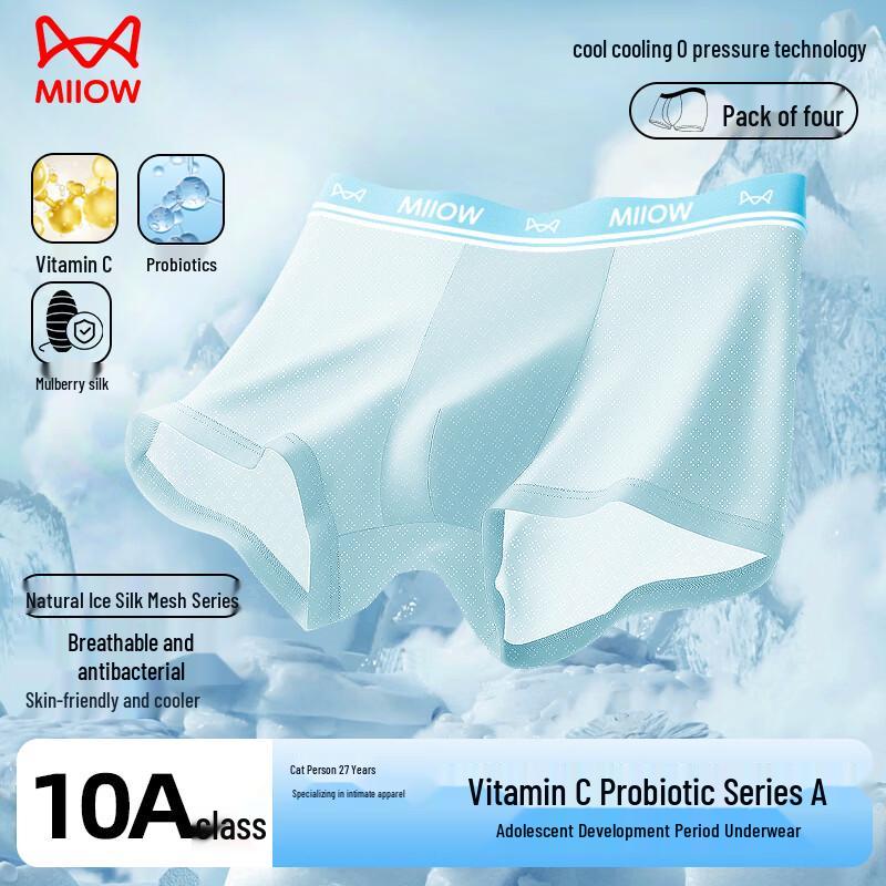 Maoren Teen Boys Ice Silk Boxer Briefs 3XL