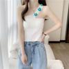 Single Shoulder Strap Slanted Shoulder Outer Wear Knitted Vest Suspender High Waist Exposed Navel Short Top Women's Summer