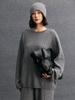 Women's Cashmere Cable Knit Round Neck Loose Sweater - Versatile, Simple, Autumn Winter Style