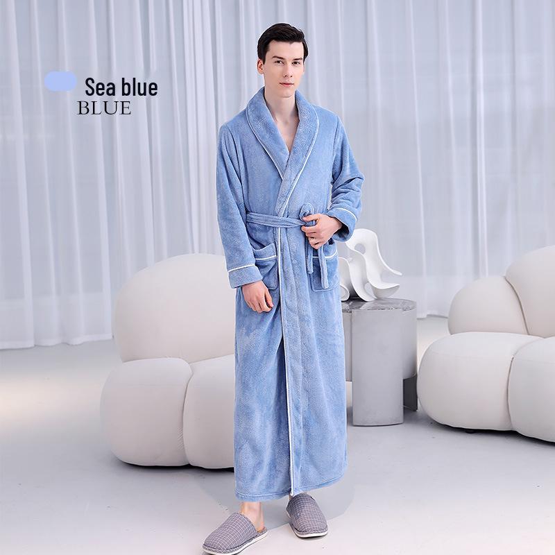 Thick Flannel Couple Bathrobe - Plus Size Homewear for Women & Men