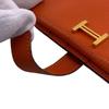 HERMES leather Bean Purse Orange leather Women Used