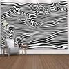 Black White Relief Tunnel Optical Illusion Tapestry 60X50Inches Wall Art Tapestries Hanging For Dorm Room Living Home Decorative