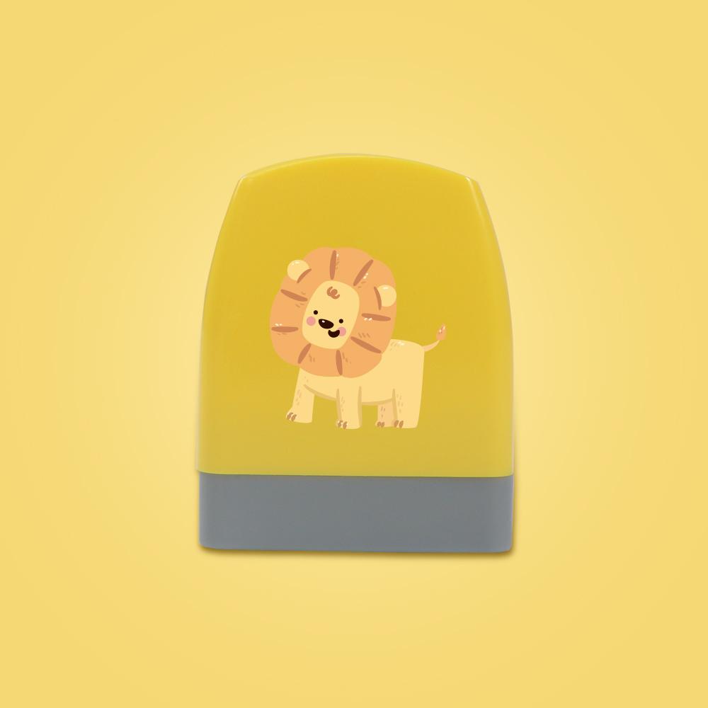 

1pc Personalize Custom Name Stamp Whales Monkeys Hippos Lions PatternCustom ink Stamp for teacher Signature student cloths Name YZ035-4-Yellow
