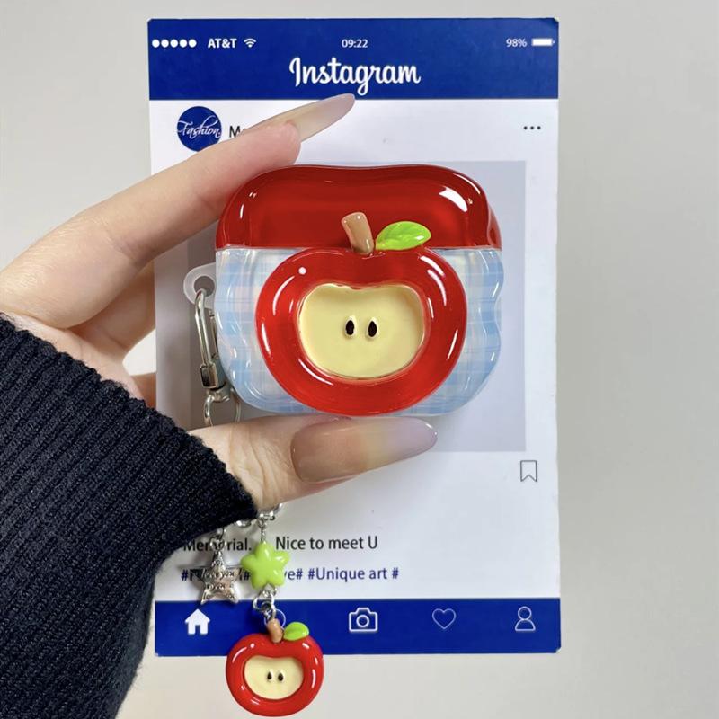 Simple three-dimensional apple for apple AirPods 1 /1 generation earphone cover pro1 soft silicone 1 protective case cartoon
