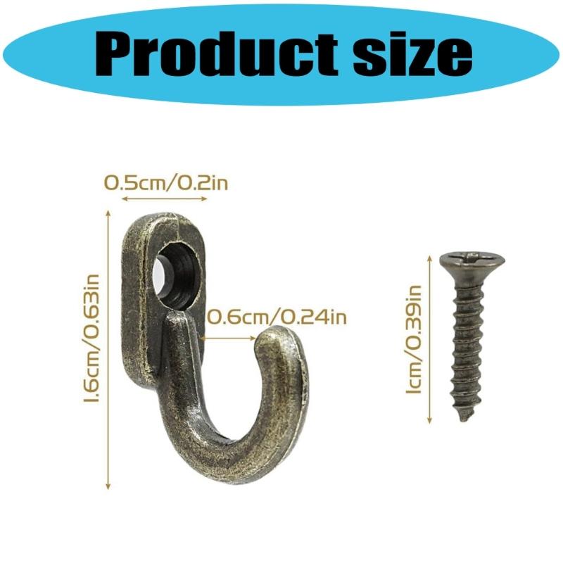 40pack Retros Bronze Iron Hook Featuring Included Hardware For Quick Installation Perfect Gift For Any Space