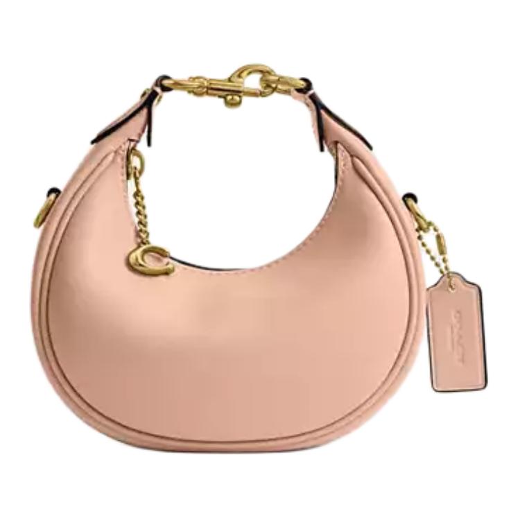 Coach Jonie 15 Classic Leather Crescent Bag Women Handbags Light-Pink CR508-B4CRM Basic Set (Bag+Dust Bag)