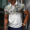 Retro Ethnic Style Pattern 3D Digital Printing Men's Casual Polo Shirt