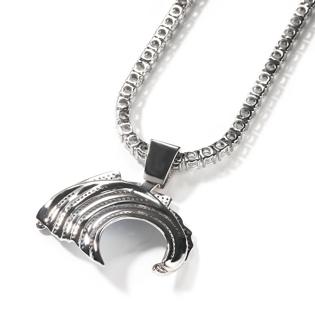 Hip Hop Necklace Personality Diamond Wave Hipster Pendant Ins Fashion Versatile Men's Pendant