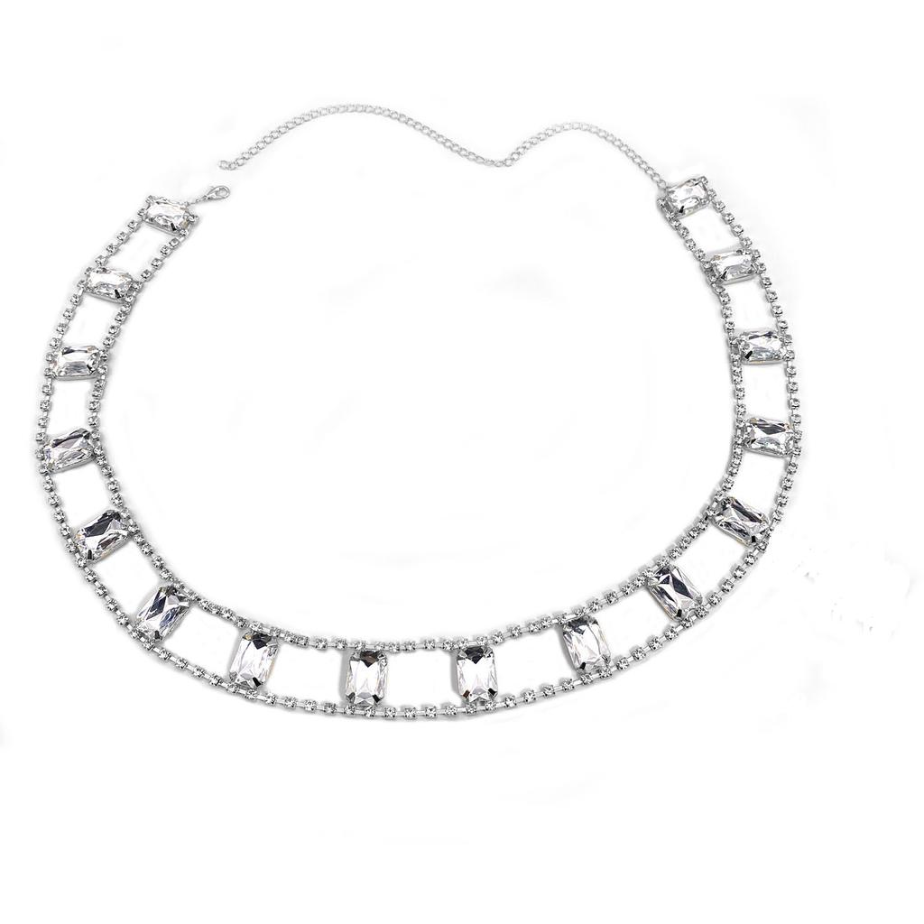 New Butterfly Pendant Waist Chain for Women, Exaggerated and Sexy Square Rhinestones, Body Chain, Versatile Belt Accessories