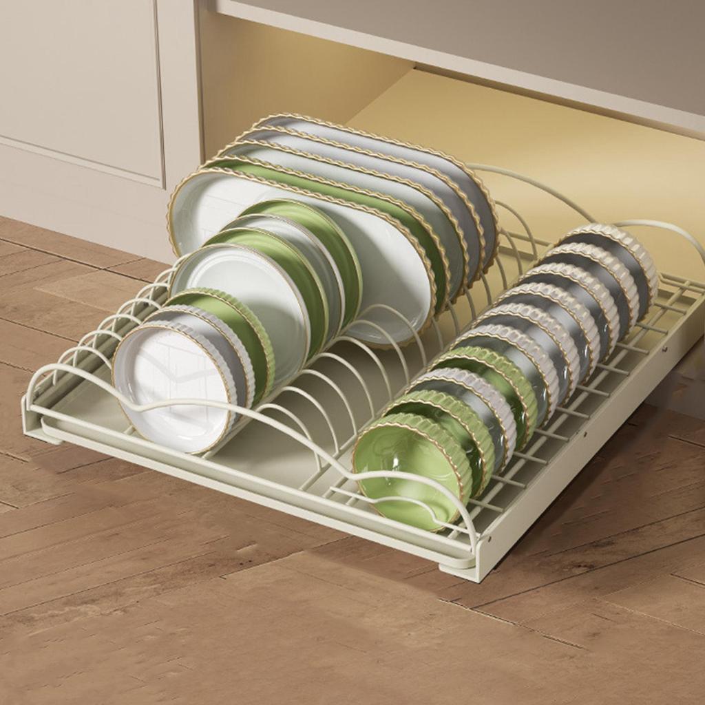 Pull Out Dish Rack Drying Rack, Dishes Utensils Plate Organizer, under Cabinet