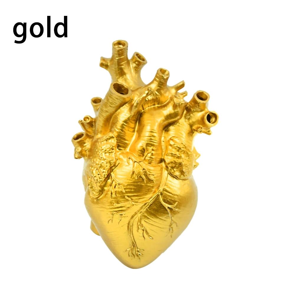Simulation Heart Vase Flowerpot Resin Ornament Arts And Crafts Originality Home Desktop Flower Arrangement Decoration Gift