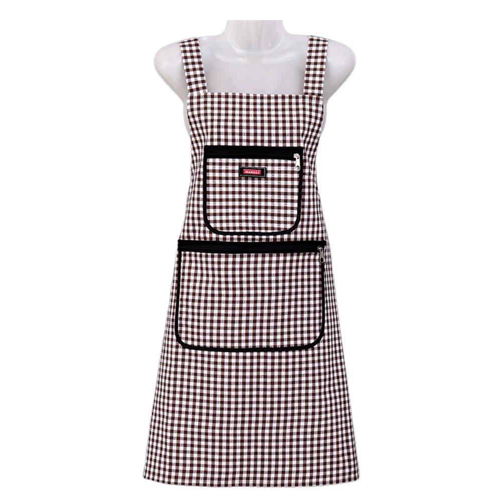 

Multicolor Apron Grids Pattern Taslan Cooking Smock Oilproof Waterproof Housework Clothes Hotel Restaurant Chef Barbecue коричневый
