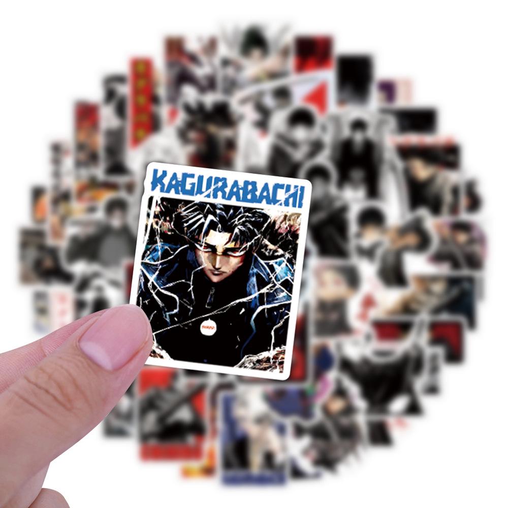 55 Kagurabachi Cartoon Stickers: Waterproof Decor for Phones, Journals, Luggage, Walls, and More.