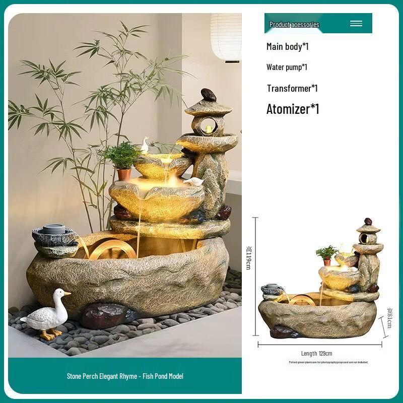 Outdoor Balcony Courtyard Fish Pond Fountain