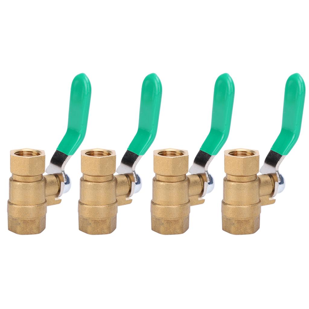 4pcs 1 4in Female Thread Ball Valve Thicken Brass Drain Shut Off Switch Water Pipe Plumbing Systerm