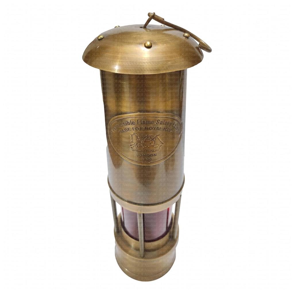 13.77 Massives Messing Funktionierende Außen-Leuchtturmlaterne, Nautische Schiffs-/Boots-Öllampe, Maritime Geschenke für Papa und Senioren, Weihnachtsdeko