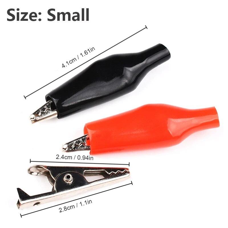 5/10PCS Insulation Metal Alligator Clip Electric Test 35*45mm//28*35mm/24*28mm  5A Small Medium Large Red Black Crocodile Clip