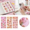 Adorable Assorted Decals 3D Embossed Crystal Children Stickers, Cartoon Mini Hamburger Ice Cream Milk Tea 3D Journal Stickers