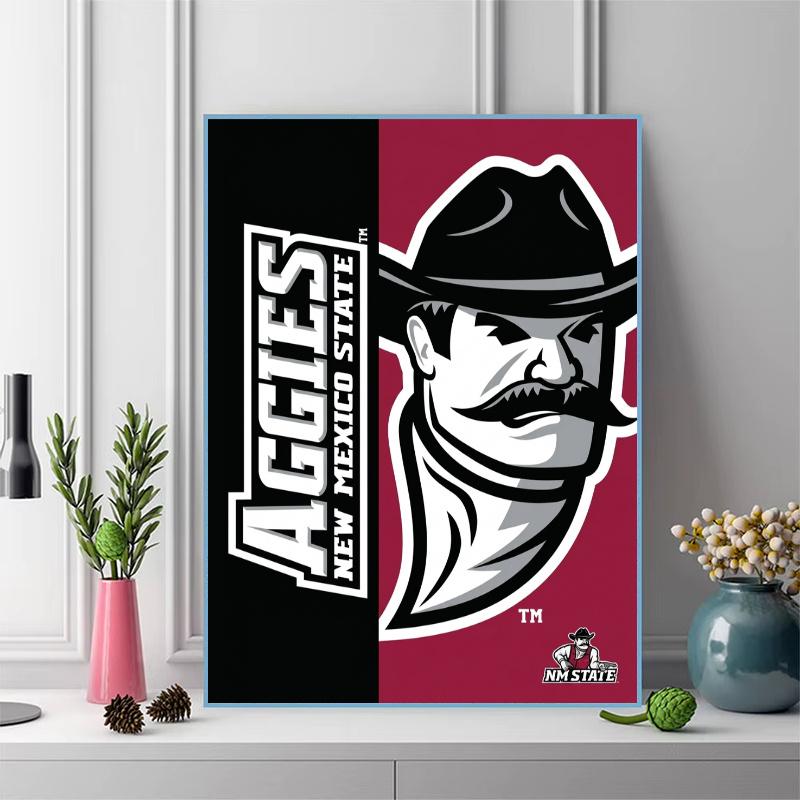 New Mexico St Aggies 100% Round Full Drill 5D DIY Diamond Painting Embroidery Cross Stitch Rhinestone Décor