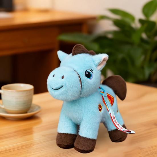 Colorful Lucky Horse Plush Ornament Year of the Horse Zodiac Toy with PP Cotton Filling Festive Hanging Decor for Car & Bag Chinese New Year 2026 Gift