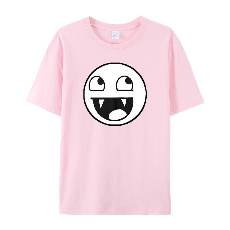 2026 New Fun Face Meme Wacky Print High Quality Mens Short Sleeve Crew Neck Breathable Comfortable Loose Tee