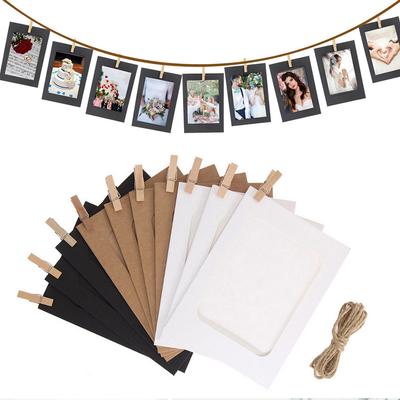Fotorahmen für Bild Holzfotorahmen Klemme Papierbildhalter Hochzeit Wanddeko Abschlussfeier Fotoautomat Requisiten